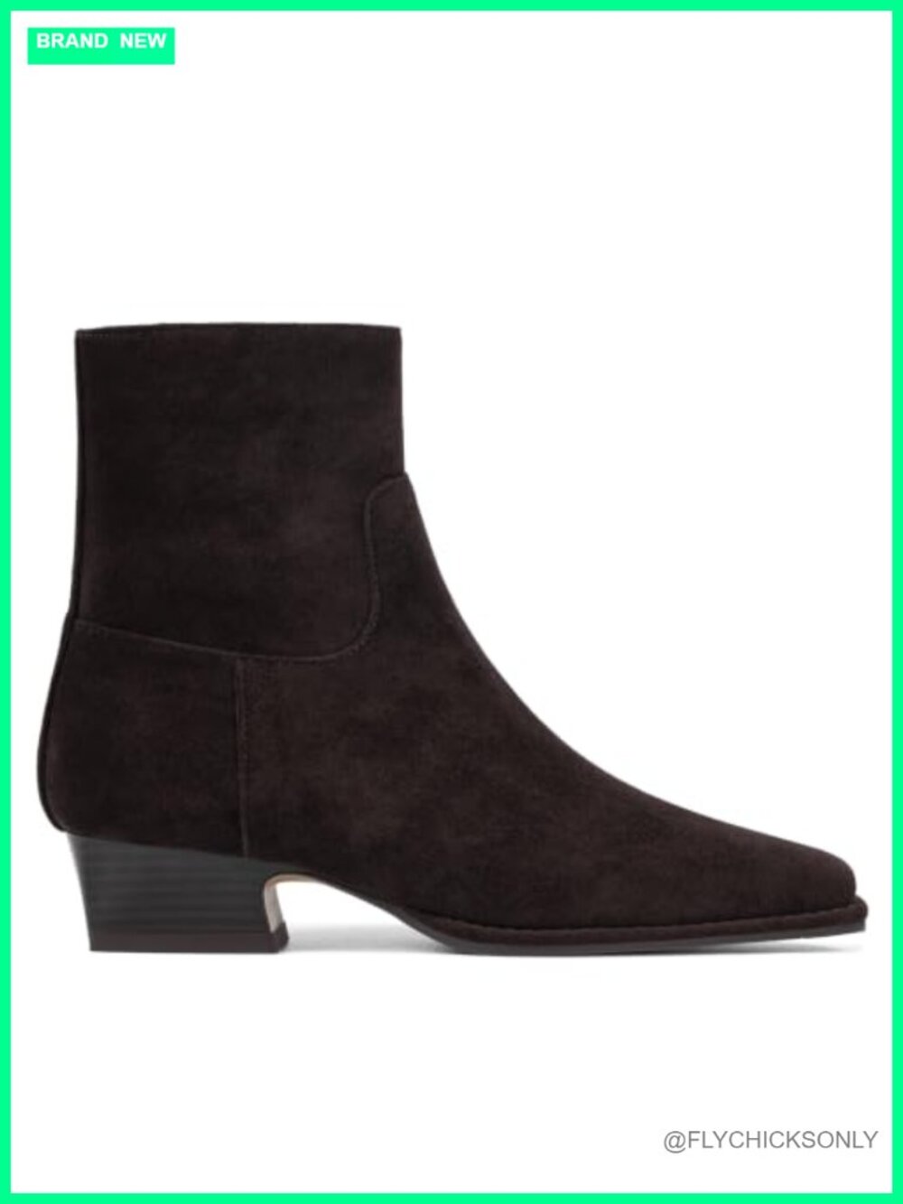 Women's Square Toe Ankle Boots Chunky Block Heel Zip Booties